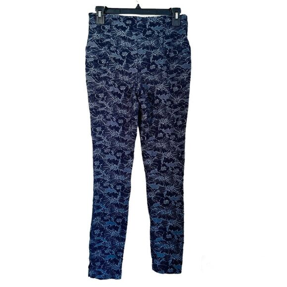 Lysse Blue Floral Leggings Size Medium - Picture 2 of 6